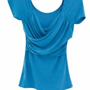 Simlu Blue Top - Great for Pageant Headshots